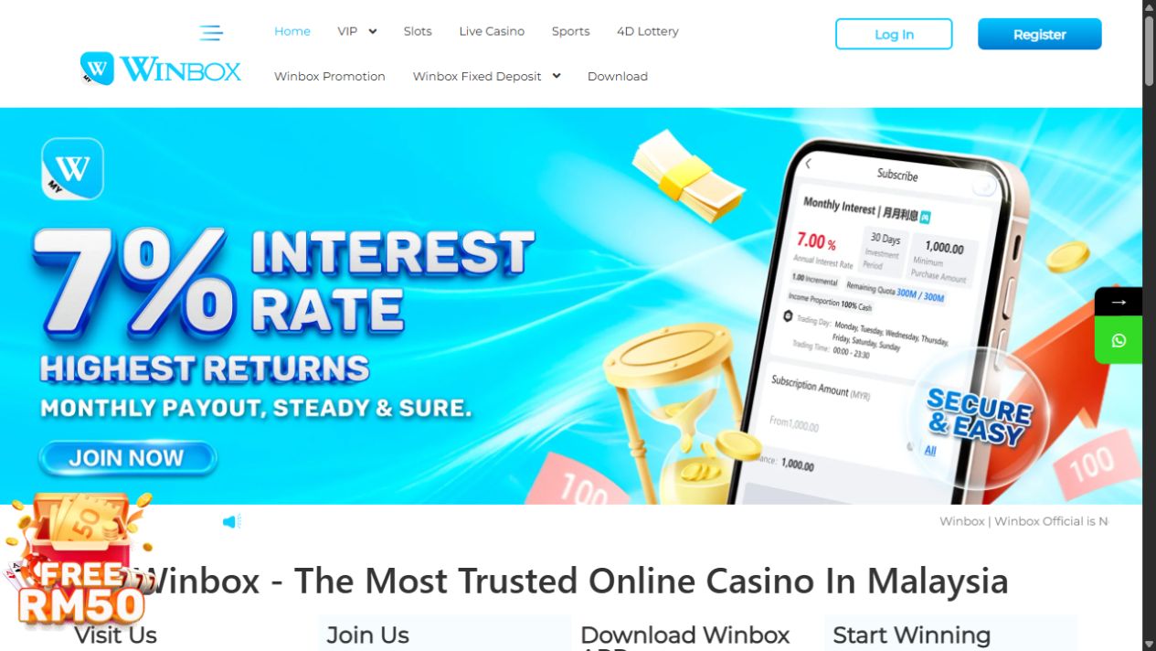 Winbox homepage screenshot